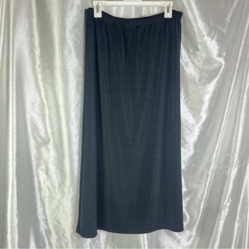 Vintage Black Knit Midi Skirt – Goth, Minimalist, Y2K, Size 18/20